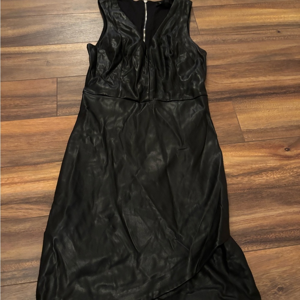 NWT casual faux leather dress.  Size xs